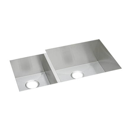 Elkay Crosstown 16 Gauge Stainless Steel 35-1/4 X 20-1/2 X 10 Offset 40/60 Double Bowl Undermount Sink EFU352010L